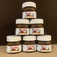 Sticker met naam of tekst voor op kleine Nutella potje (25g)